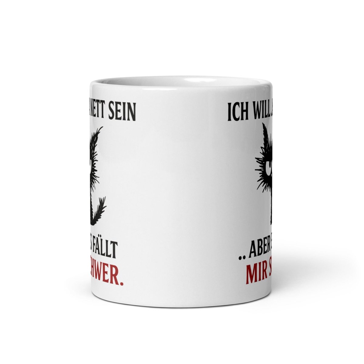 Ich will ja nett sein – Sarkastische Katze mit Spruch – Lustige Geschenkidee für Alltag & Büro - Tassencat