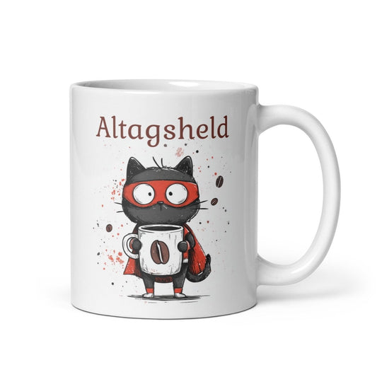 Alltagsheld Katze Geschenk Lustig Kaffee Spruch Katzenliebhaber Humor Alltag Motivation - Tassencat