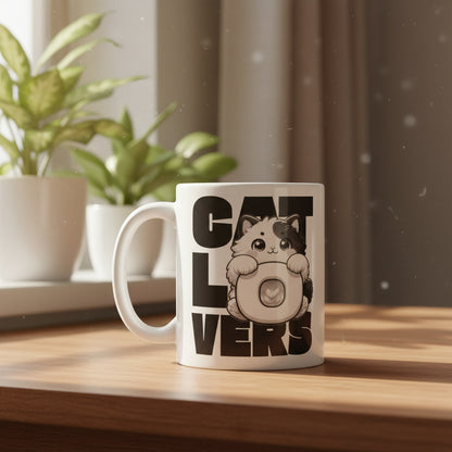 Cat Lovers Tasse – Niedliche Katze im Lettering Design für Katzenfans - Tassencat