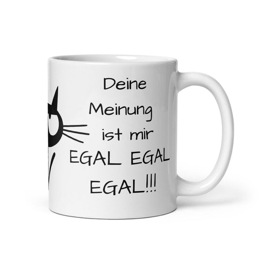 Deine Meinung ist mir egal egal egal – freches Katzen Motiv | Sarkasmus Bürohumor Geschenkidee - Tassencat
