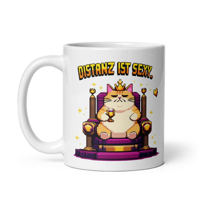 „Distanz ist sexy“ – Lustige Katzen - Tasse für echte Individualisten - Tassencat