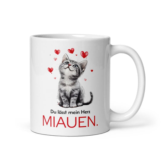 Du lässt mein Herz miauen – süßes Katzenmotiv als Geschenk für Partner, Freundin, Freund & Lieblingsmensch - Tassencat
