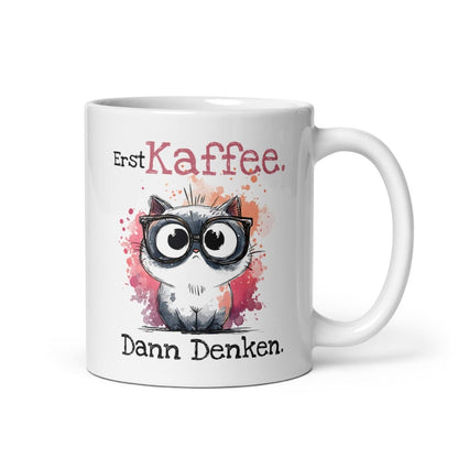 Erst Kaffee Katzenliebhaber Humor Alltag Motivation - Tassencat