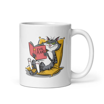 Evil Plans Tasse – Lustige Katzen Tasse mit frechem Motiv für Genießer - Tassencat