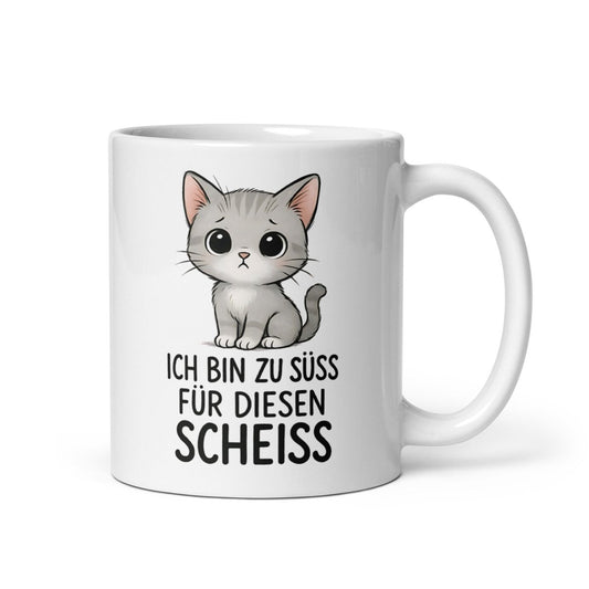 Ich bin zu süß für diesen Scheiss – Lustige Katze Spruch Geschenk für Büro & Alltag - Tassencat