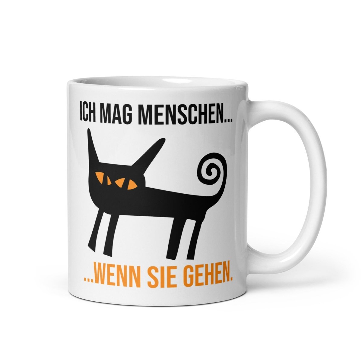 Ich mag Menschen Tasse – Lustige Spruchtasse für Katzenliebhaber & Individualisten - Tassencat