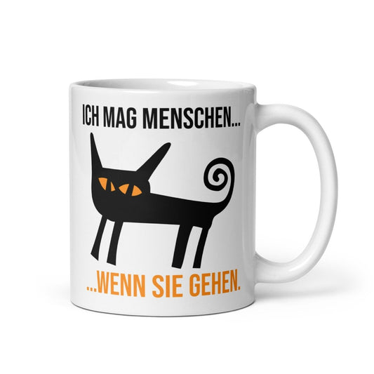 Ich mag Menschen Tasse – Lustige Spruchtasse für Katzenliebhaber & Individualisten - Tassencat