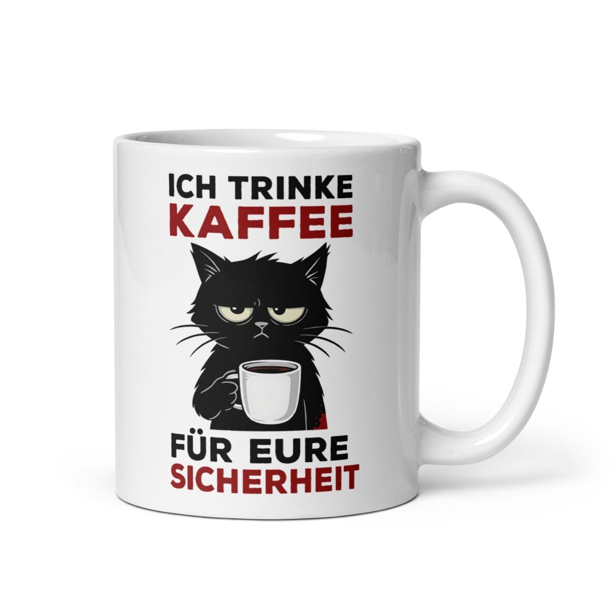 Ich trinke Kaffee für eure Sicherheit – Lustige Katze Spruch fürs Büro - Tassencat