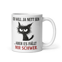 Ich will ja nett sein – Sarkastische Katze mit Spruch – Lustige Geschenkidee für Alltag & Büro - Tassencat