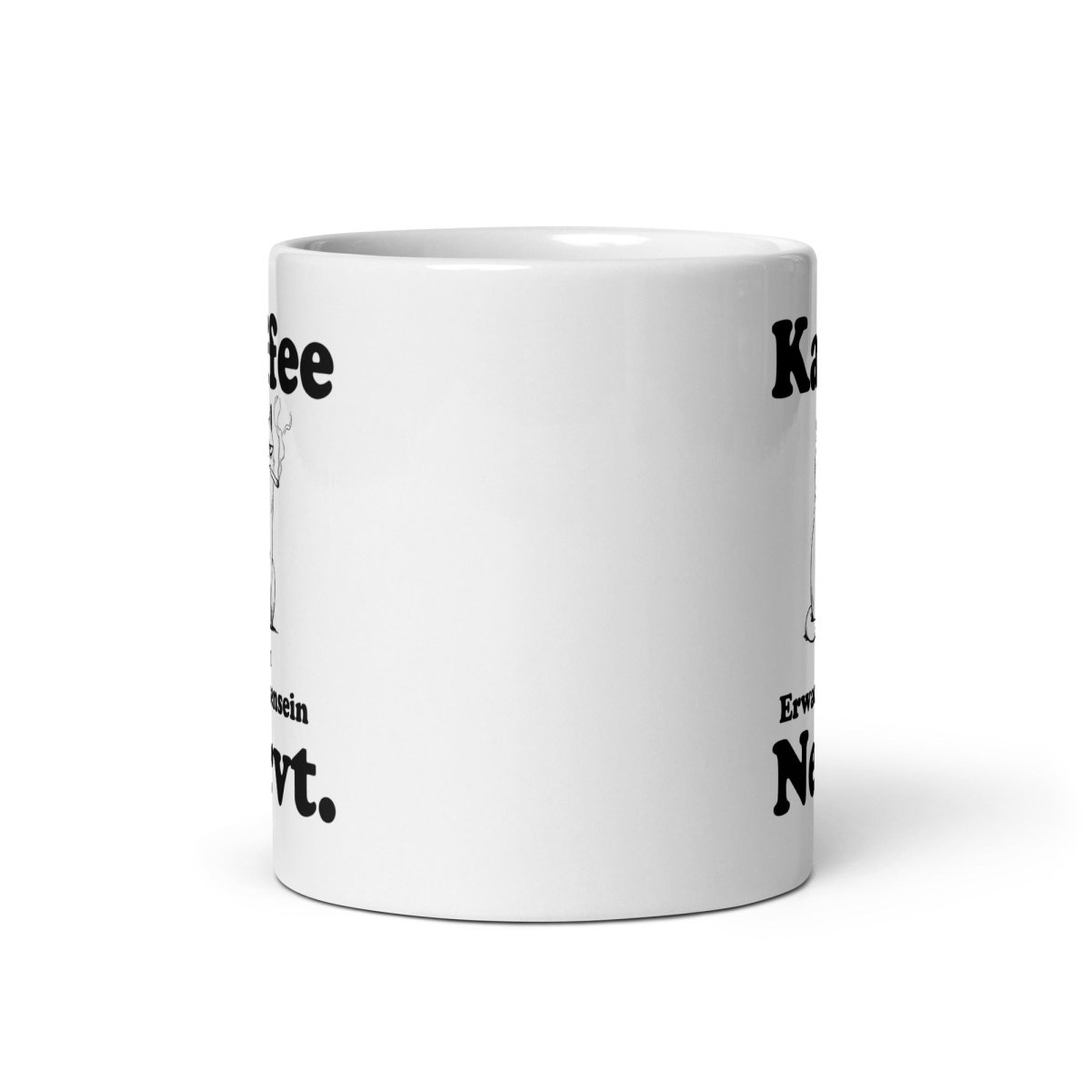 Kaffee weil Erwachsensein nervt – genervte Katze mit Zigarette, lustiger Spruch für Büro, Alltag & Kaffee - Fans - Tassencat
