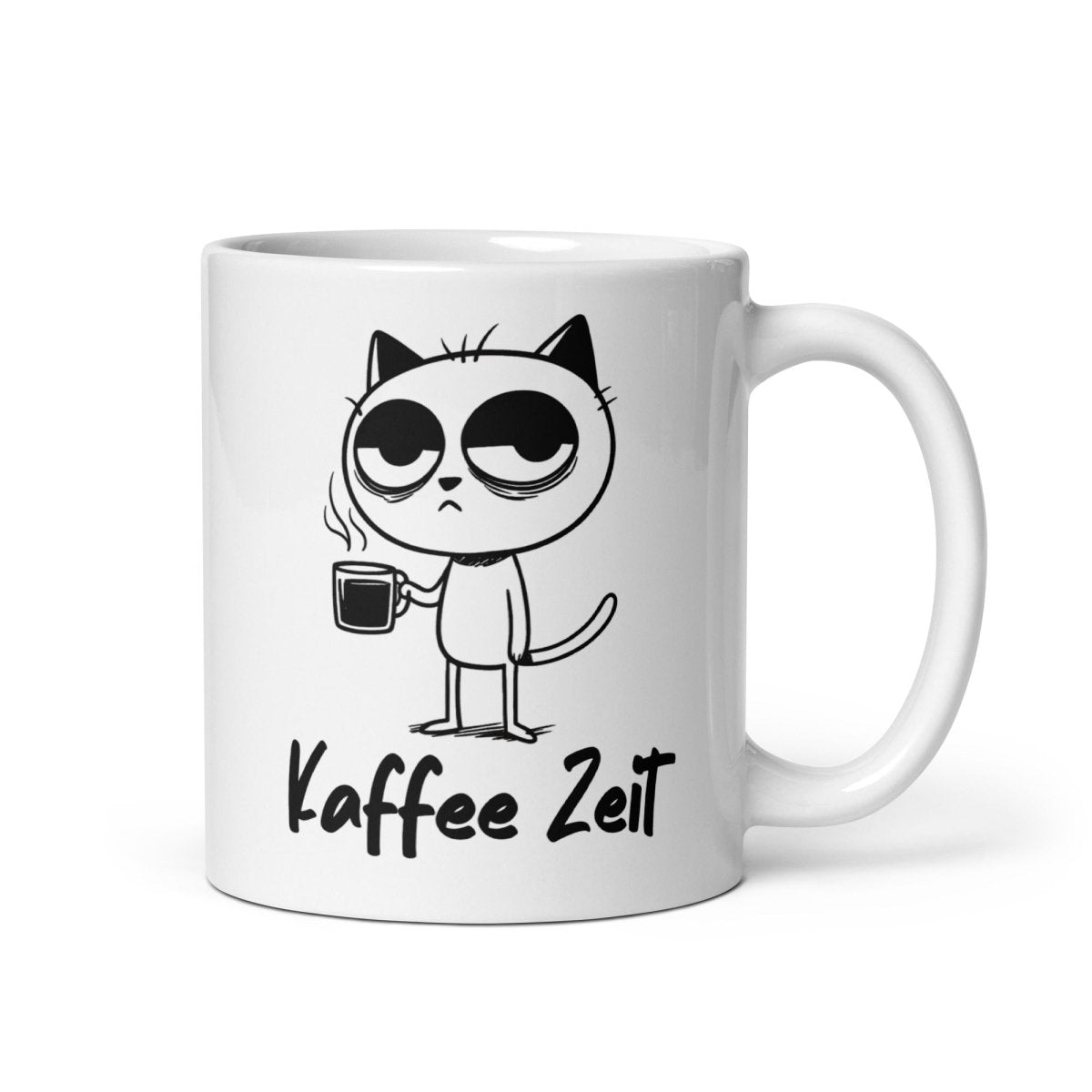 Kaffee Zeit Katze Lustig Geschenk Kaffee Humor Katzenliebhaber Morgenmuffel - Tassencat