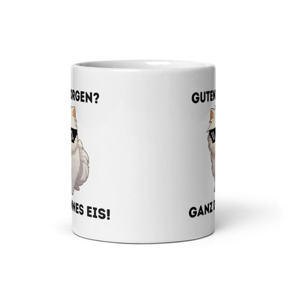 Katzen Tasse Lustig – Guten Morgen? Ganz Dünnes Eis! – Witzige Geschenkidee für Morgenmuffel, Büro & Katzenliebhaber - Tassencat