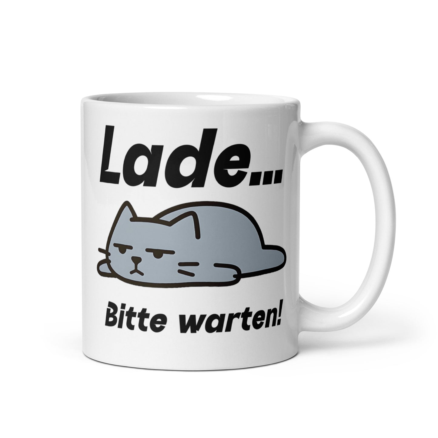 Lade Bitte warten Katze – lustiger Spruch mit fauler Katze für Büro, Homeoffice & Geschenk - Tassencat