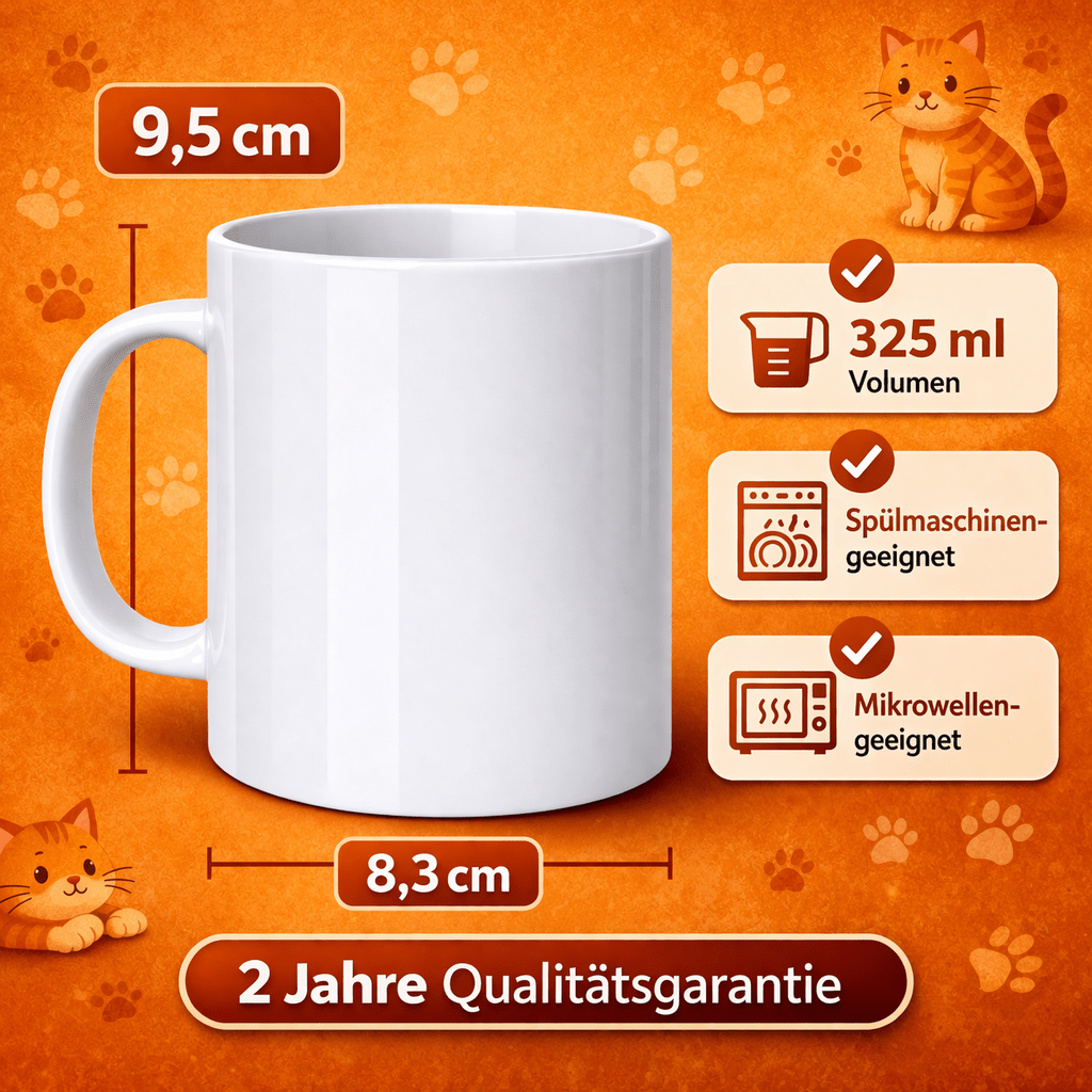 Lächeln ist überbewertet – freches Katzen Statement | Sarkasmus Geschenk für Büro & Alltag - Tassencat