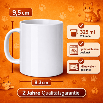 Lächeln ist überbewertet – freches Katzen Statement | Sarkasmus Geschenk für Büro & Alltag - Tassencat