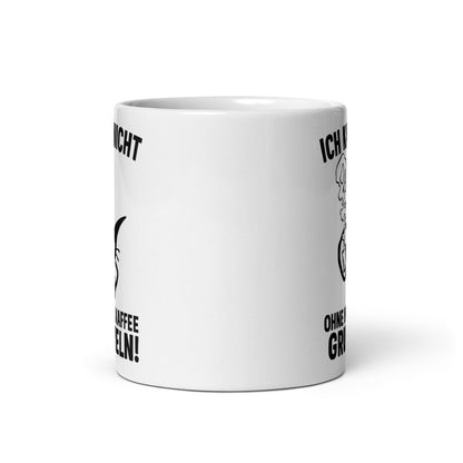 Lustige Kaffee Tasse – Ich kann nicht ohne meinen Kaffee grummeln – Perfekt für Morgenmuffel - Tassencat