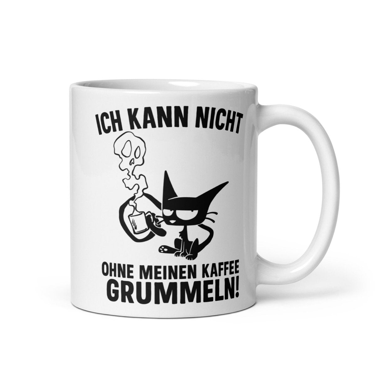 Lustige Kaffee Tasse – Ich kann nicht ohne meinen Kaffee grummeln – Perfekt für Morgenmuffel - Tassencat