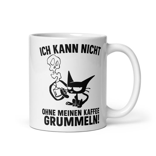 Lustige Kaffee Tasse – Ich kann nicht ohne meinen Kaffee grummeln – Perfekt für Morgenmuffel - Tassencat