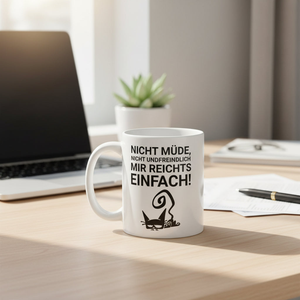 Lustige Katze Tasse – Sarkastischer Spruch für alle, denen es reicht - Tassencat