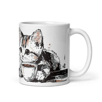 Lustige Katzen Spruch Tasse – Erst Kaffee Dann Miau Design Geschenk für Katzenliebhaber Humor Kaffee Motivation - Tassencat