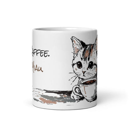 Lustige Katzen Spruch Tasse – Erst Kaffee Dann Miau Design Geschenk für Katzenliebhaber Humor Kaffee Motivation - Tassencat