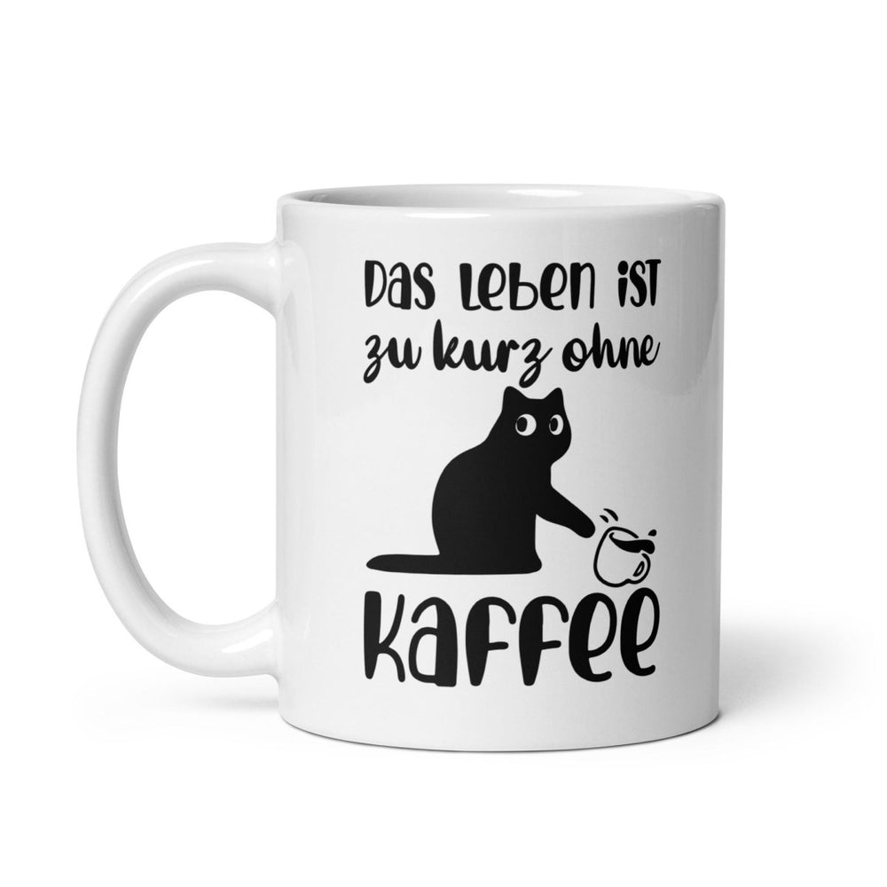 Lustige Katzen Tasse – „Das Leben ist zu kurz ohne Kaffee“ – Geschenkidee für Katzenliebhaber & Kaffeefans - Tassencat
