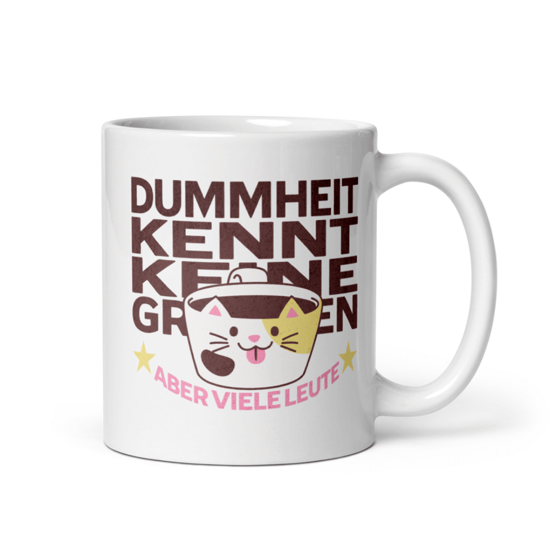 Lustige Katzen - Tasse „Dummheit kennt keine Grenzen – aber viele Leute“ | Humor für deinen Alltag - Tassencat