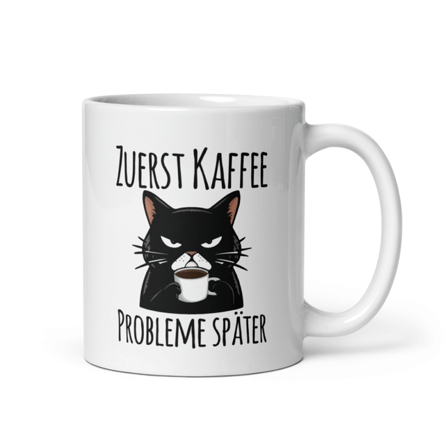Zuerst Kaffee, Probleme später – Katzentasse
