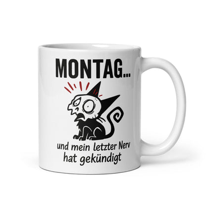 Lustige Montag Tasse – Katze mit Spruch – Perfekt für Büro & Kaffee - Tassencat