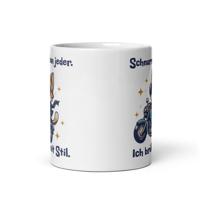 Lustige Tasse Katze Motorrad – „Schnurren kann jeder, ich brülle mit Stil“ – Geschenk für Biker, Katzenfans & Humor - Liebhaber - Tassencat