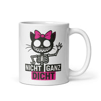 Nicht ganz dicht – Lustige Skelett Katze mit Schleife, schwarzer Humor Geschenk - Tassencat